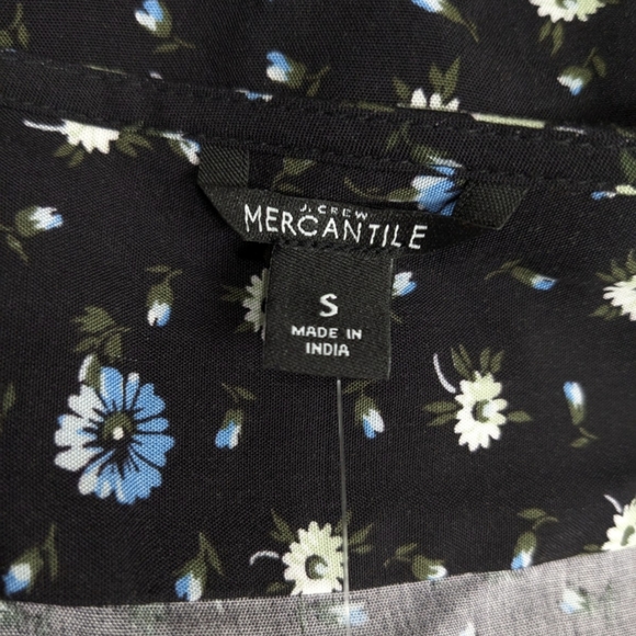 NWT J Crew Fabrizia Midi True Wrap Dress S Short Sleeve Black Floral #drs8.10 - Picture 2 of 10